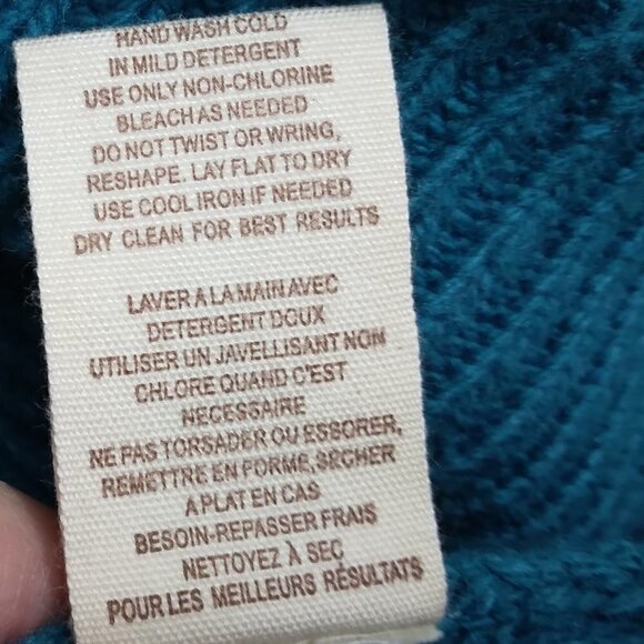 Free People | NWT Oversized Cable Pullover Sweater Teal | Size S - Picture 12 of 16